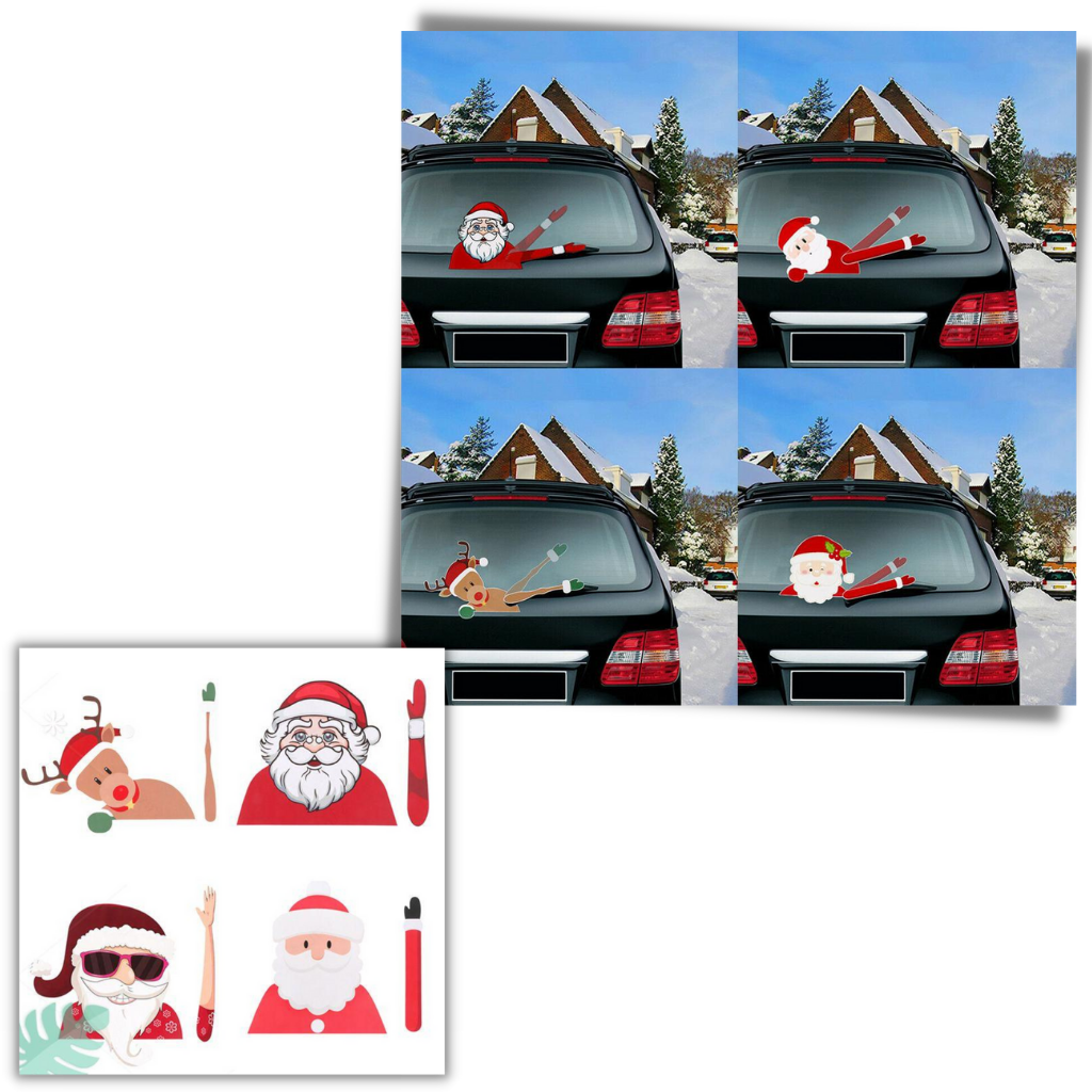 Weihnachts-Scheibenwischer-Aufkleber