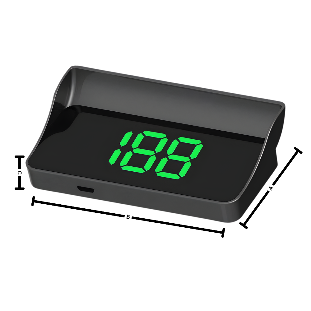 Klarer und intuitiver Projektor-Tachometer für die Windschutzscheibe