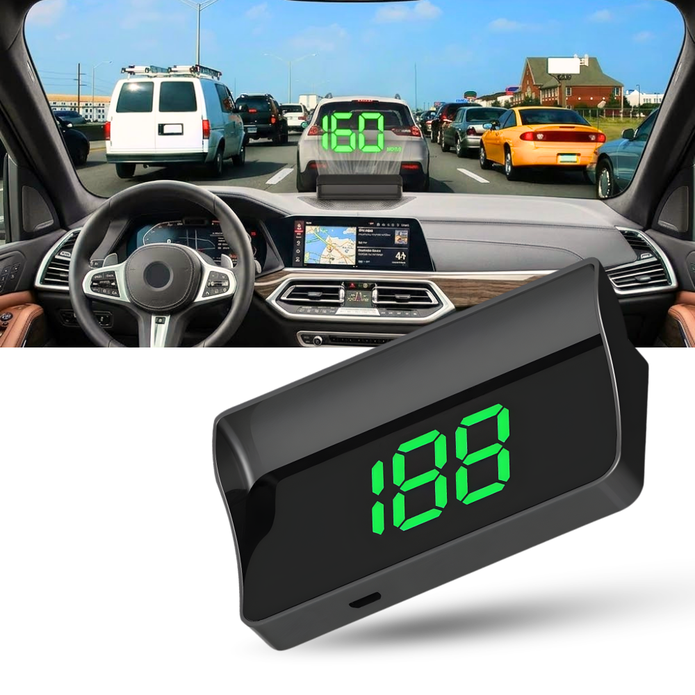 Klarer und intuitiver Projektor-Tachometer für die Windschutzscheibe