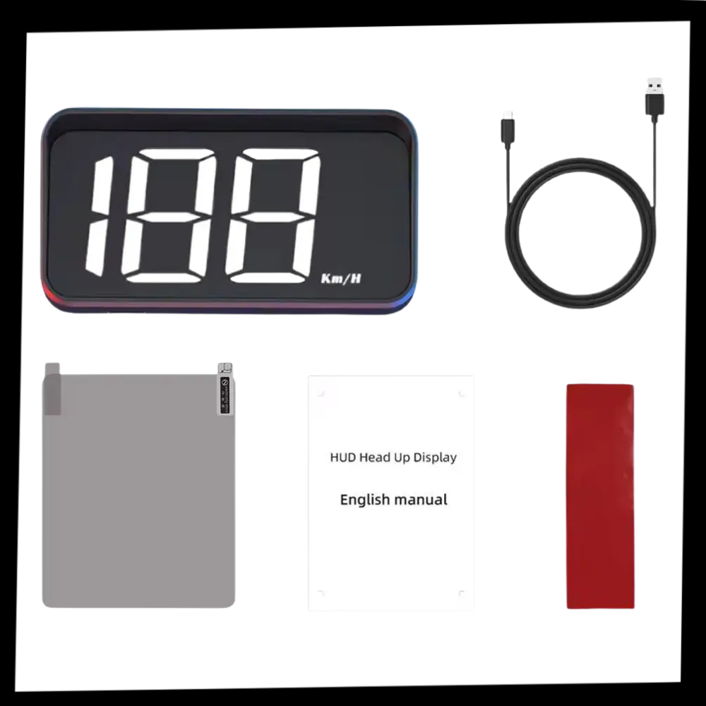 Klarer und intuitiver Projektor-Tachometer für die Windschutzscheibe