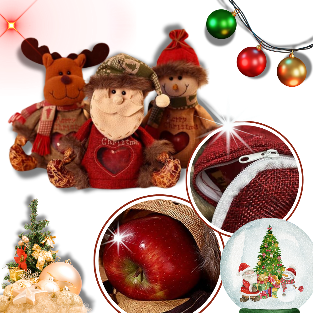 Wiederverwendbare Weihnachtsgeschenktasche mit Reißverschluss