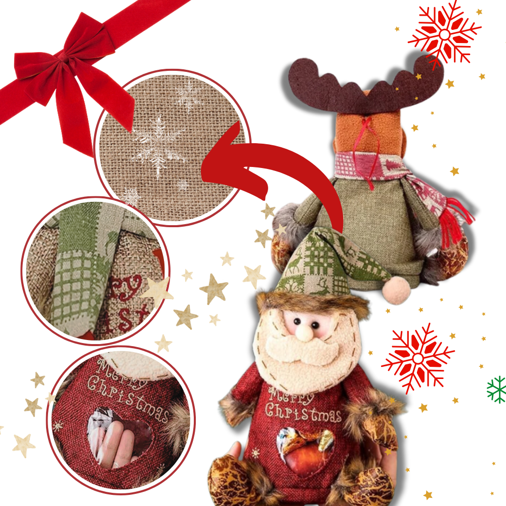 Wiederverwendbare Weihnachtsgeschenktasche mit Reißverschluss