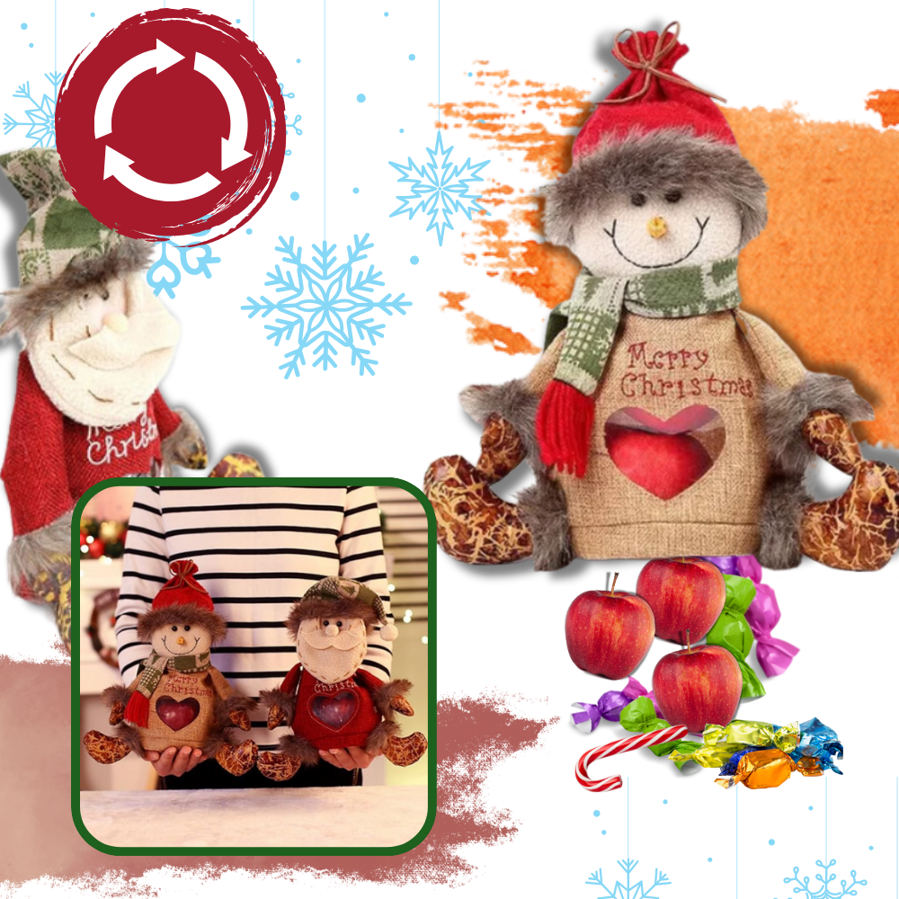 Wiederverwendbare Weihnachtsgeschenktasche mit Reißverschluss